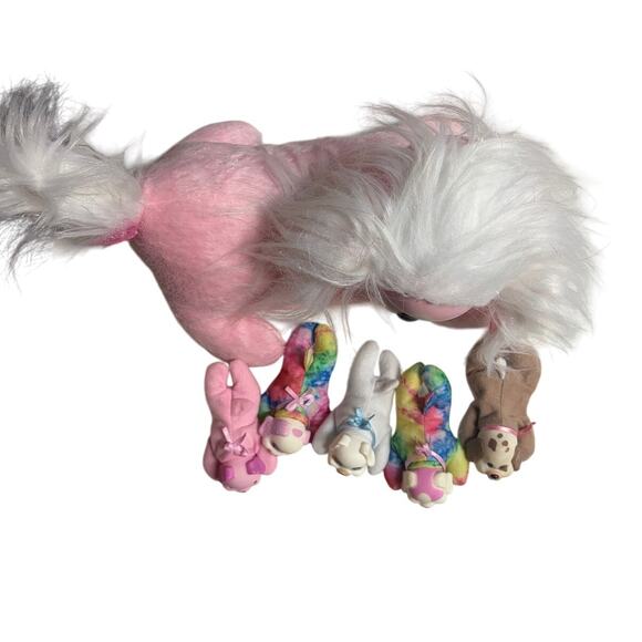 Puppy Surprise Zoey Pink Momma Plush White 5 babies EUC - Picture 2 of 6
